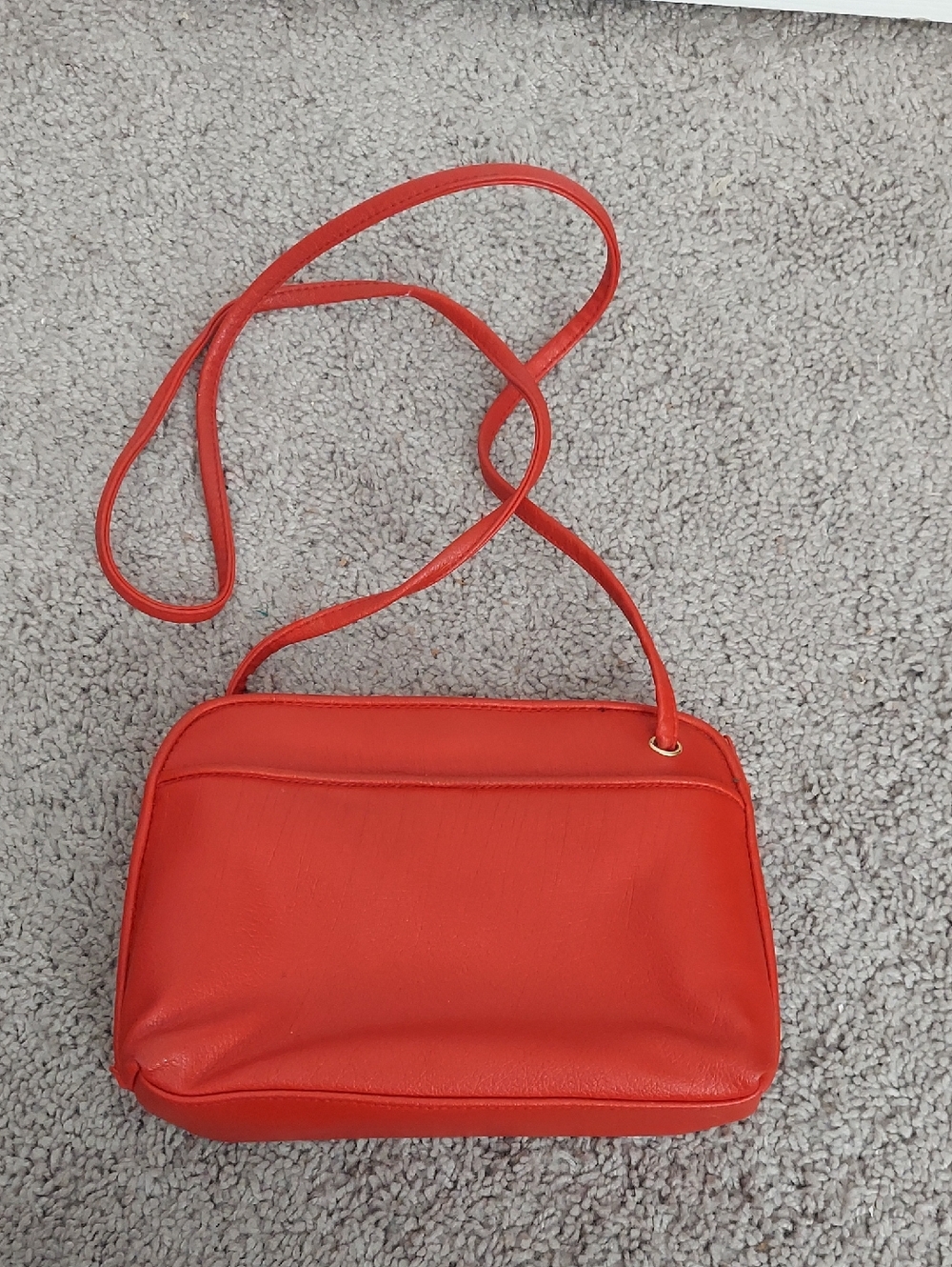 Red Leather Crossbody Bag - Women